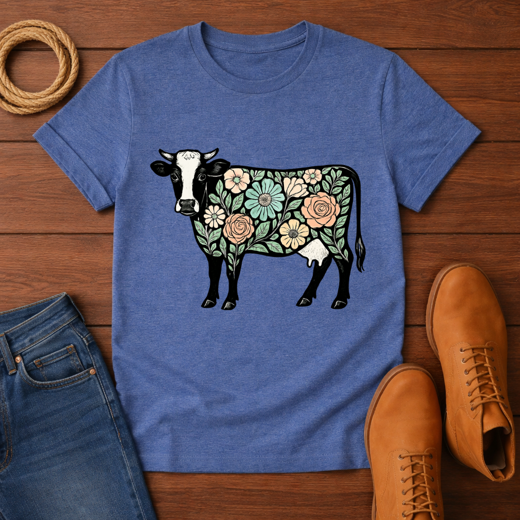 Floral Cow T-shirt