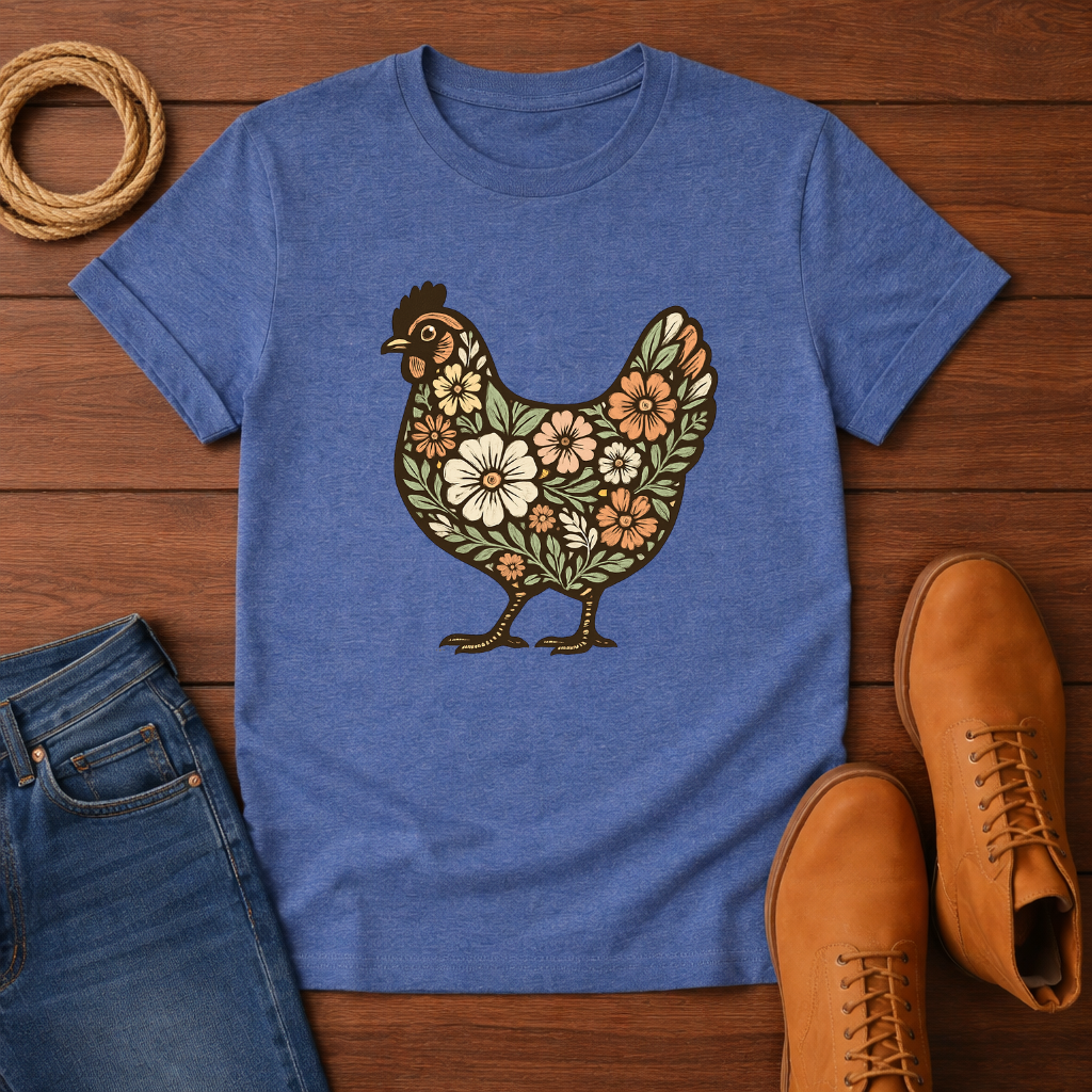 Floral Chicken T-shirt