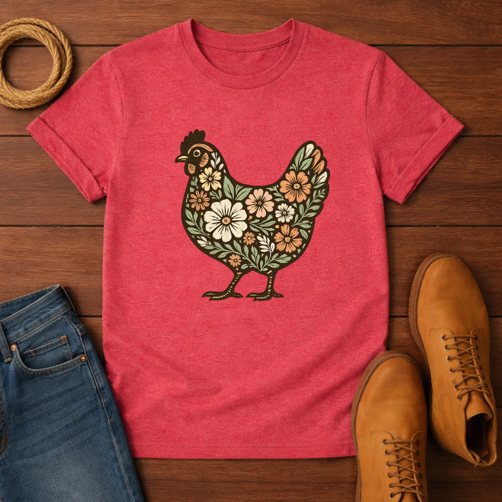 Floral Chicken T-shirt