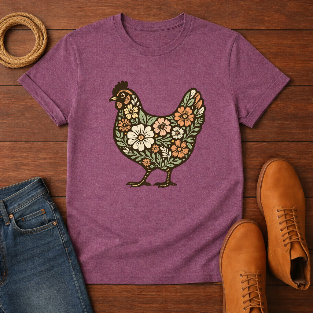Floral Chicken T-shirt