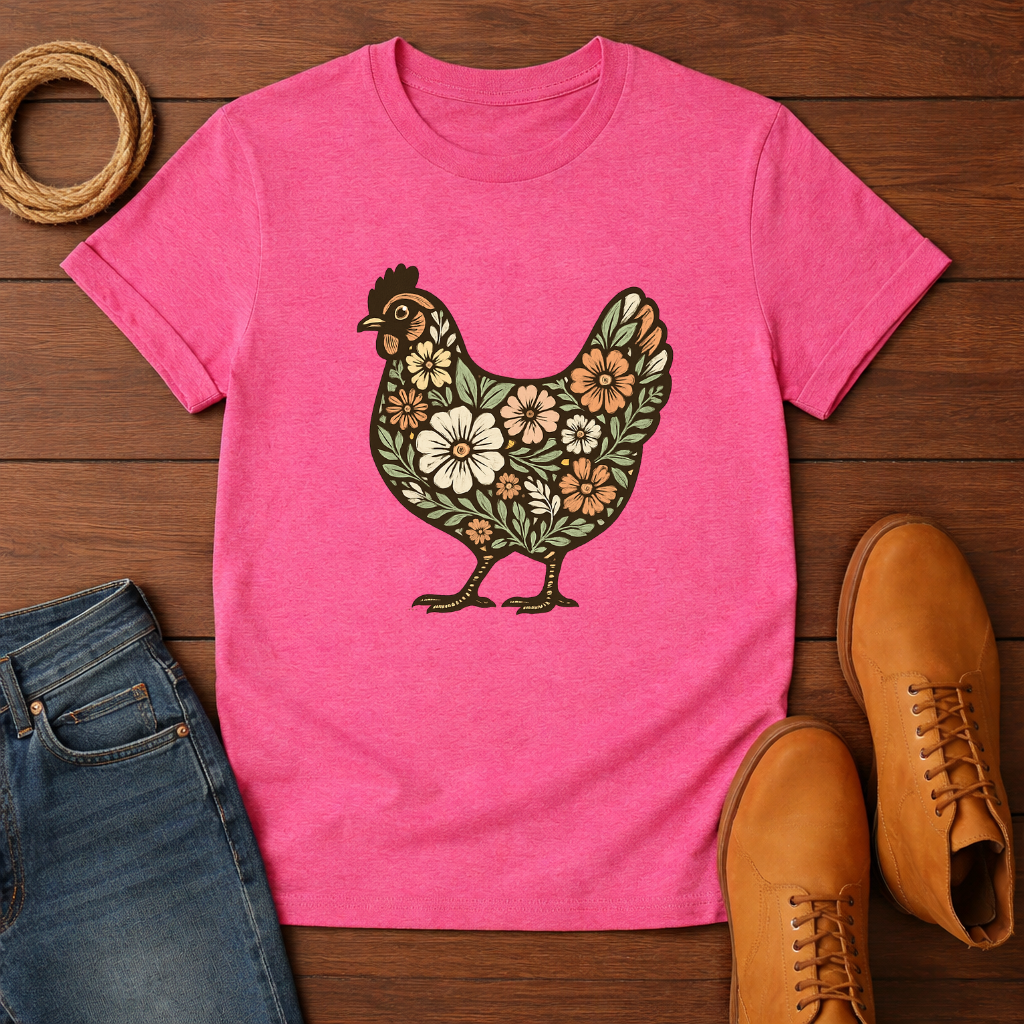 Floral Chicken T-shirt