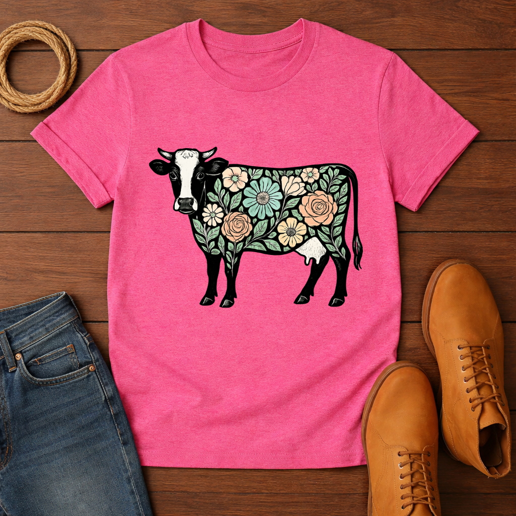 Floral Cow T-shirt