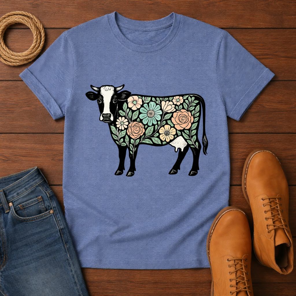 Floral Cow T-shirt
