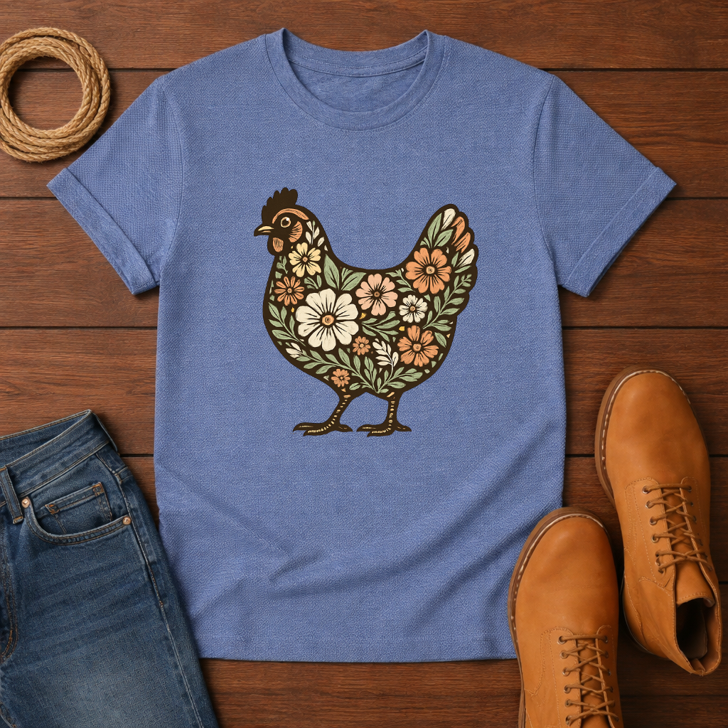 Floral Chicken T-shirt