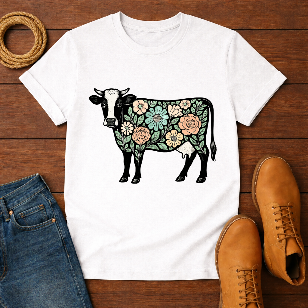 Floral Cow T-shirt