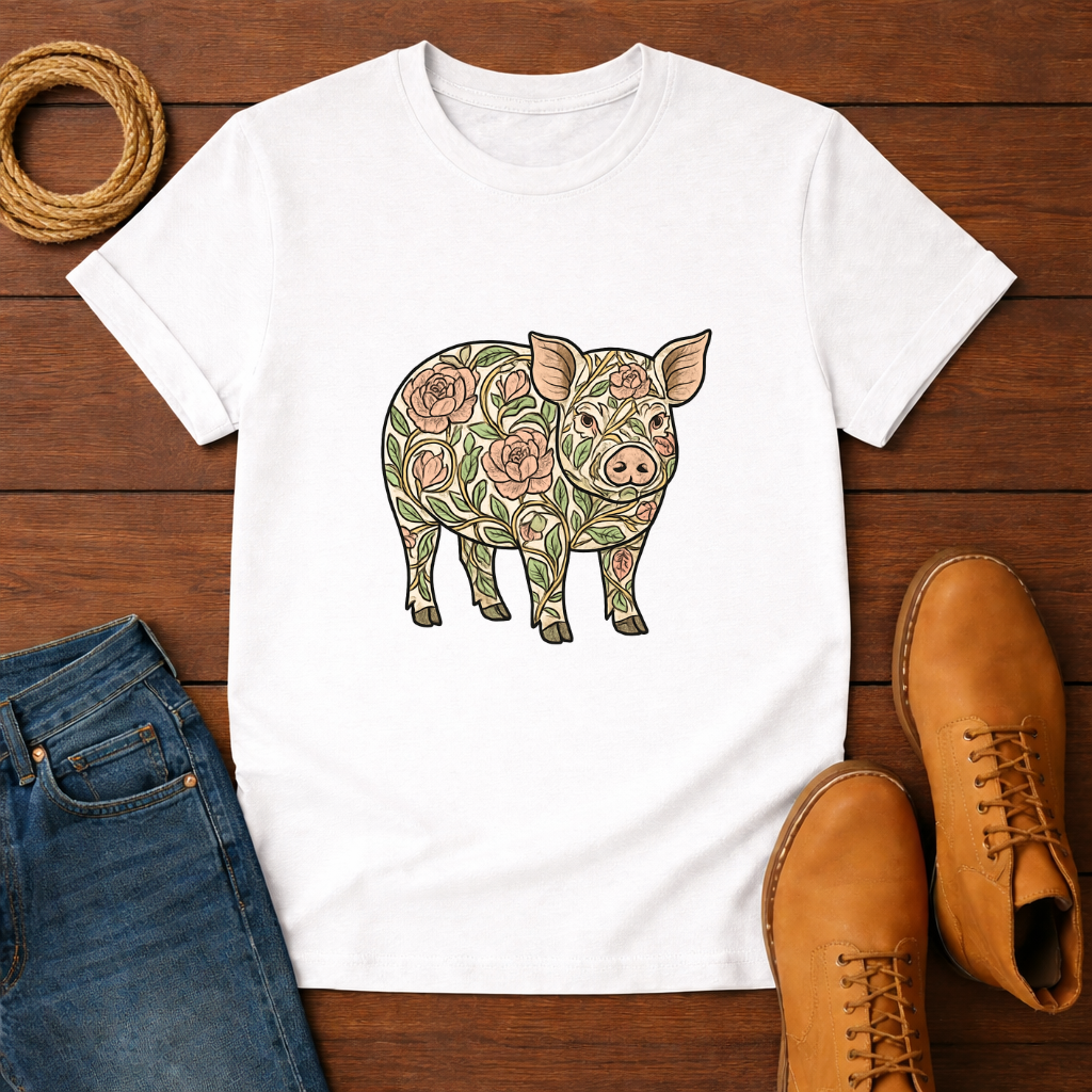 Floral Pig T-shirt