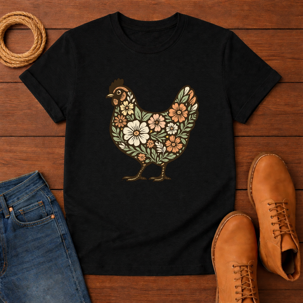 Floral Chicken T-shirt