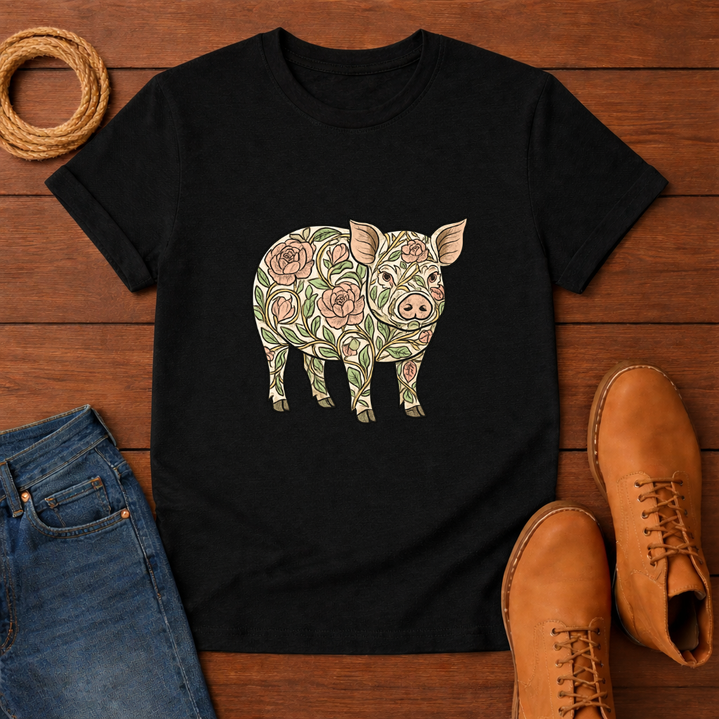 Floral Pig T-shirt
