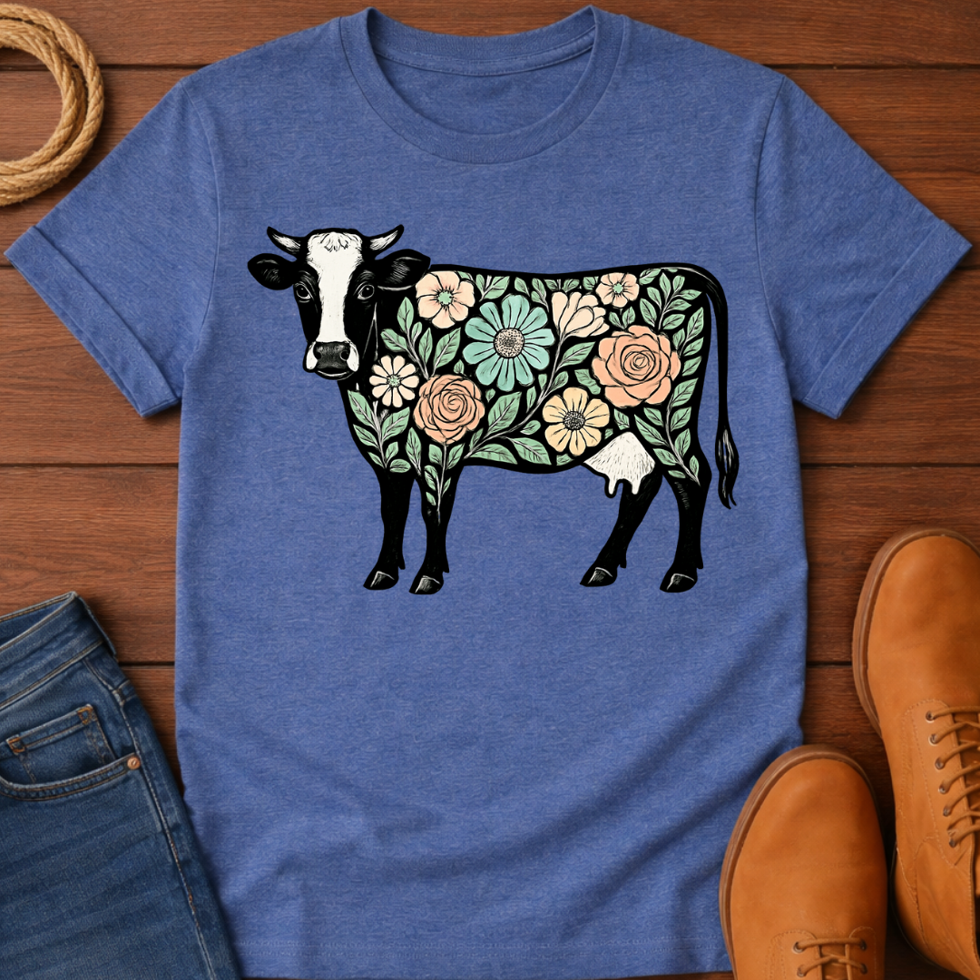 Floral Cow T-Shirt