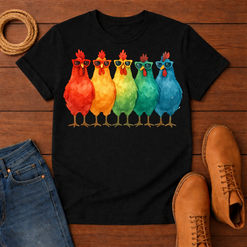 Rainbow Chickens T-shirt