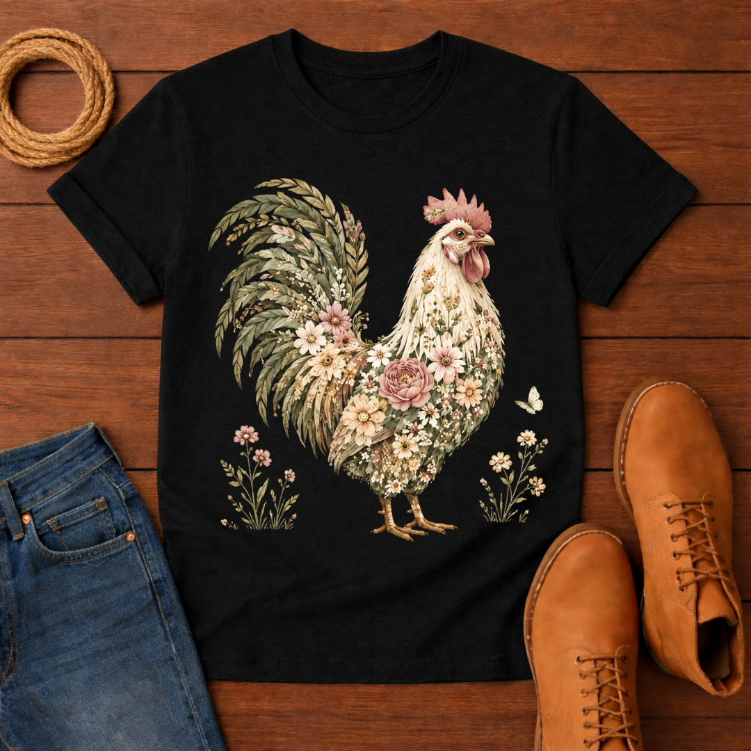 Rose Rooster T-Shirt