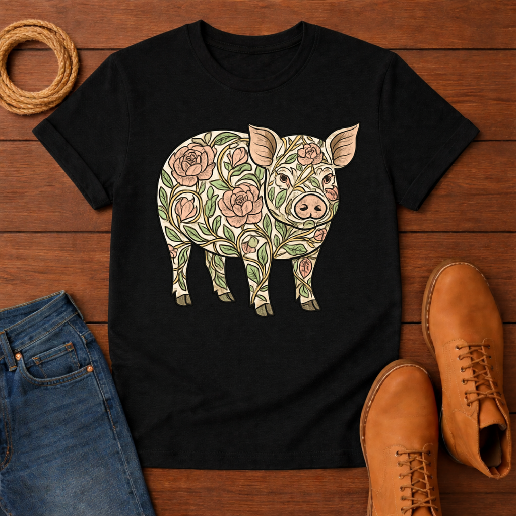 Floral Pig T-Shirt