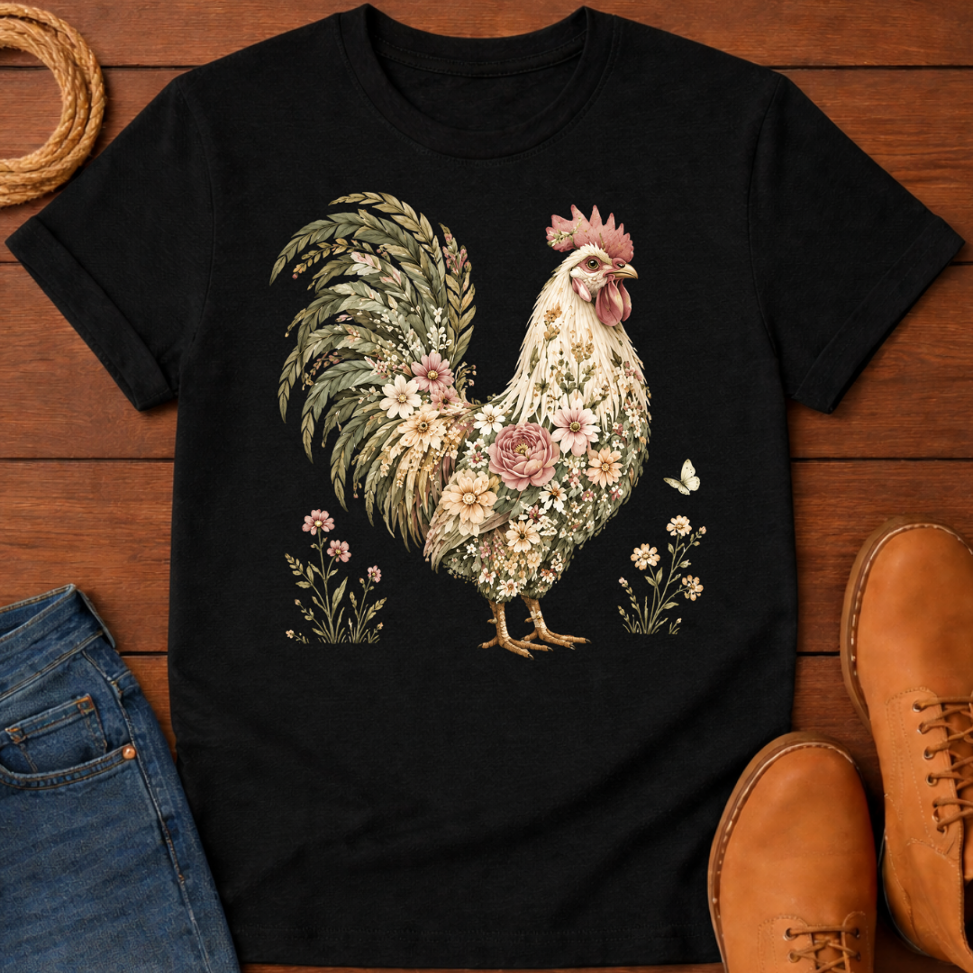 Rose Rooster T-Shirt