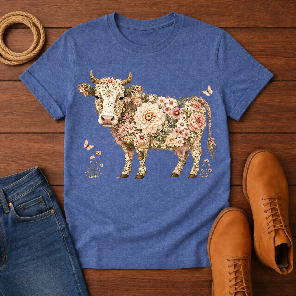 Rose Cow T-Shirt