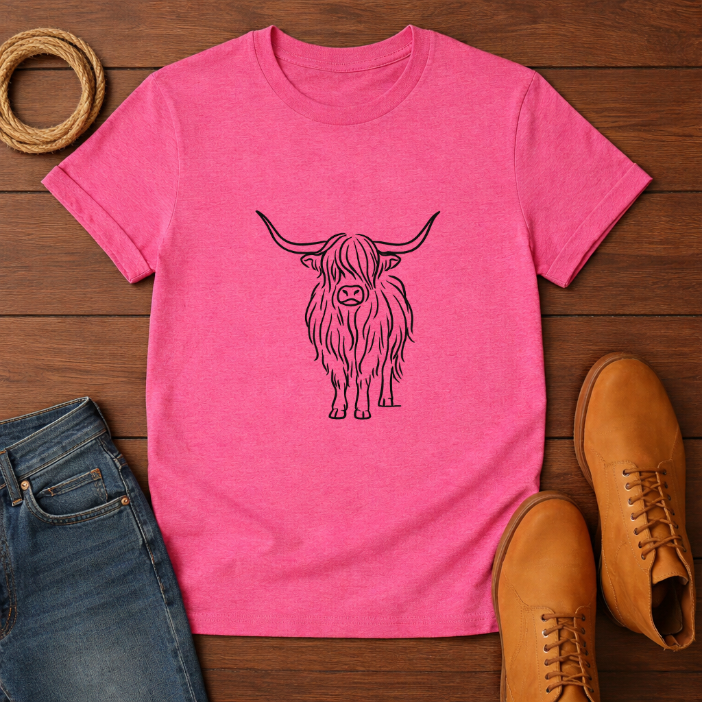 Elegant Highland Cow T-shirt