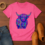 Psychedelic Highland Cow T-shirt