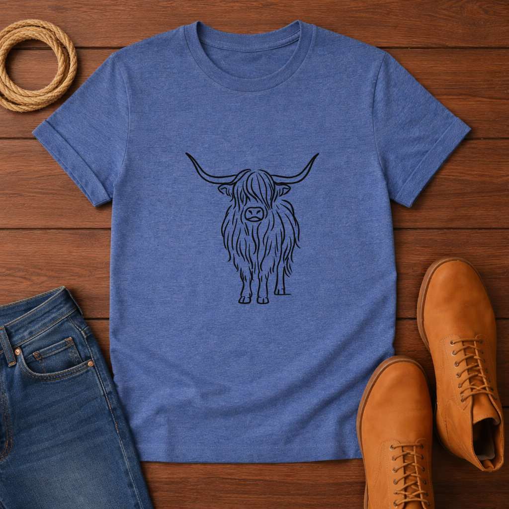 Elegant Highland Cow T-shirt