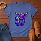 Psychedelic Highland Cow T-shirt
