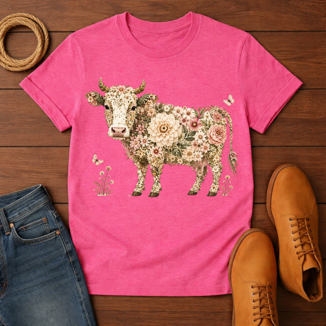 Rose Cow T-Shirt