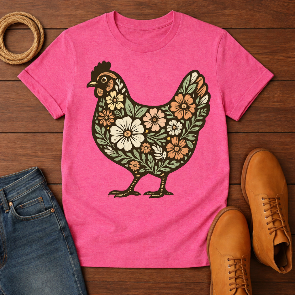 Floral Chicken T-Shirt