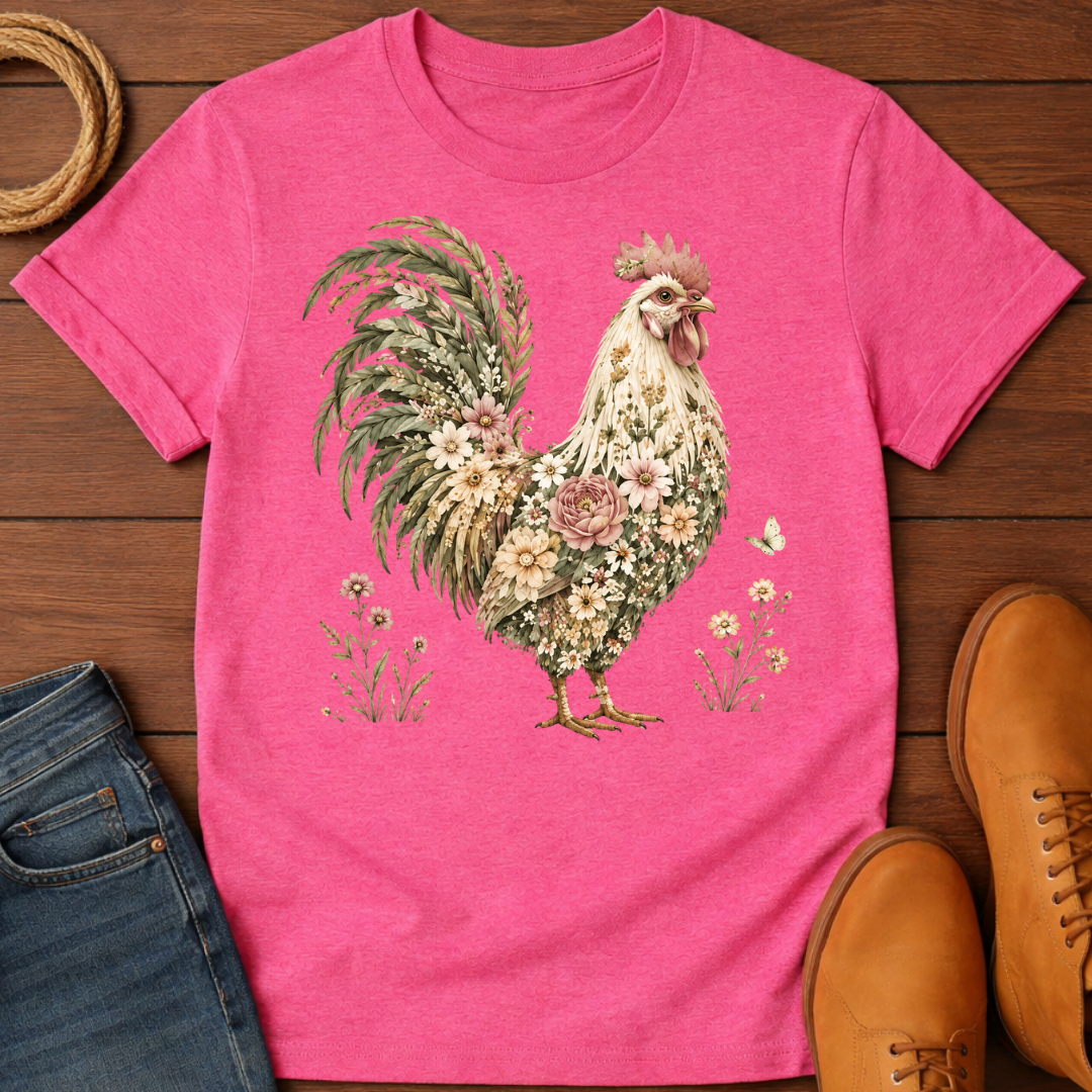 Rose Rooster T-Shirt