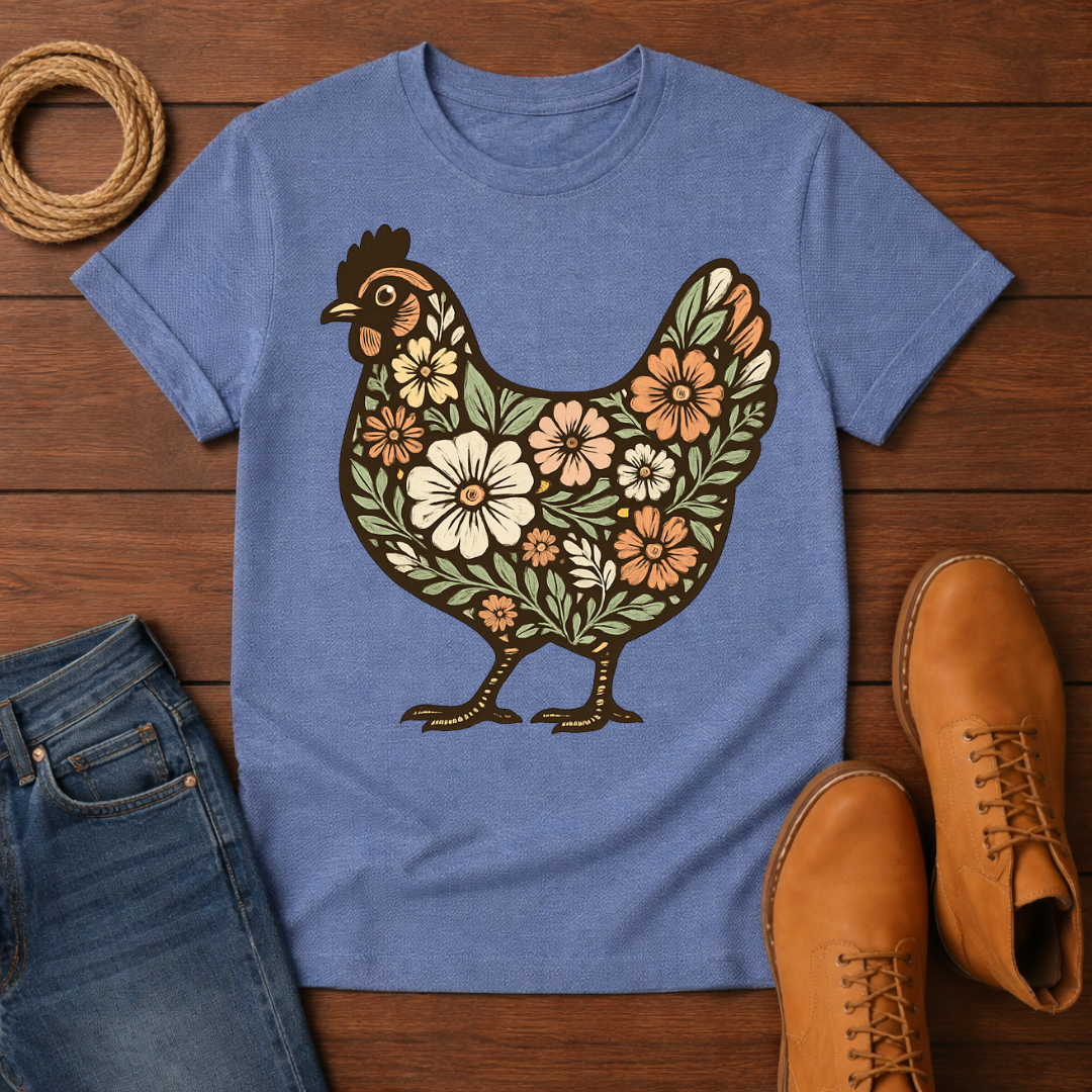 Floral Chicken T-Shirt
