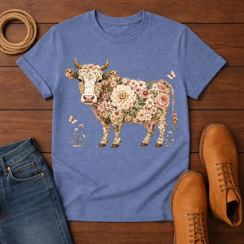 Rose Cow T-Shirt