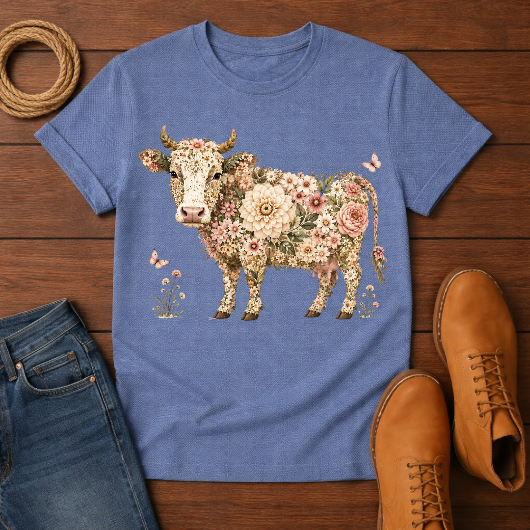 Rose Cow T-Shirt