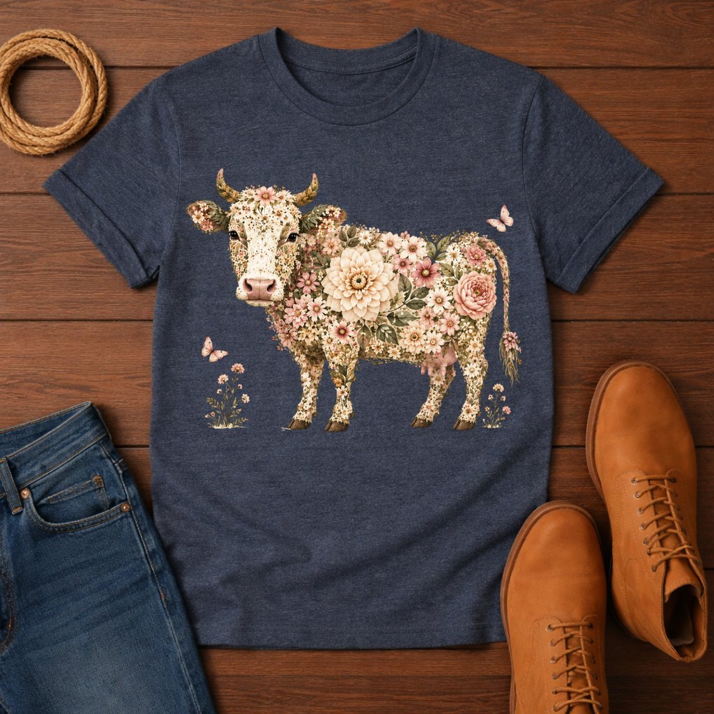 Rose Cow T-Shirt