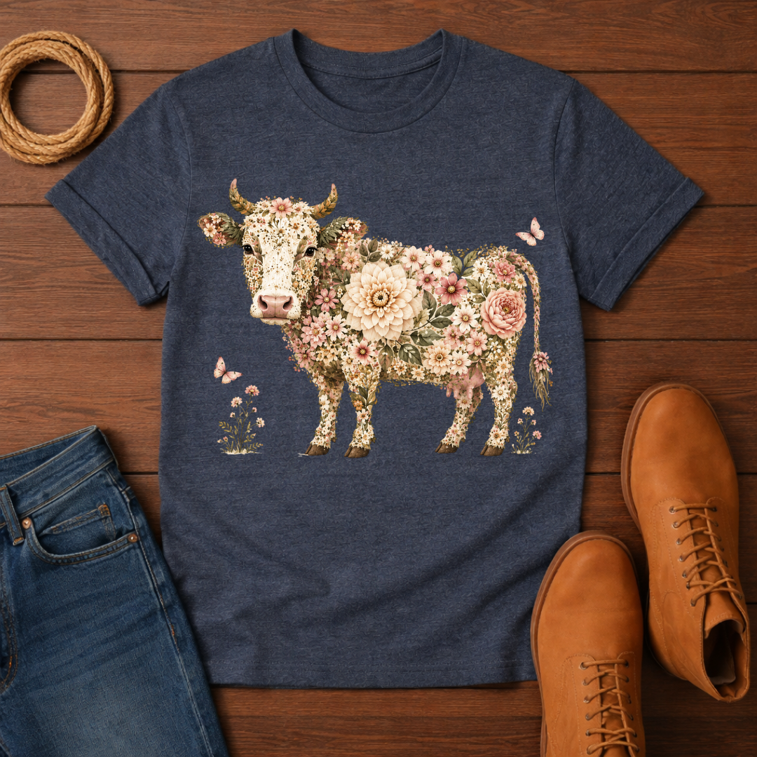 Rose Cow T-Shirt