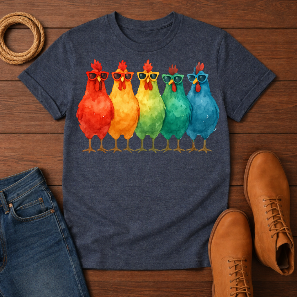 Rainbow Chickens T-shirt