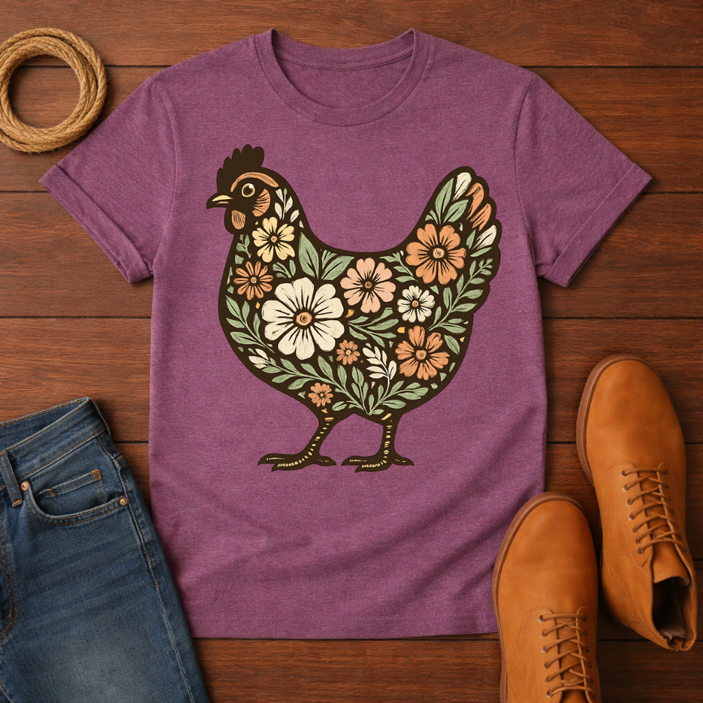 Floral Chicken T-Shirt