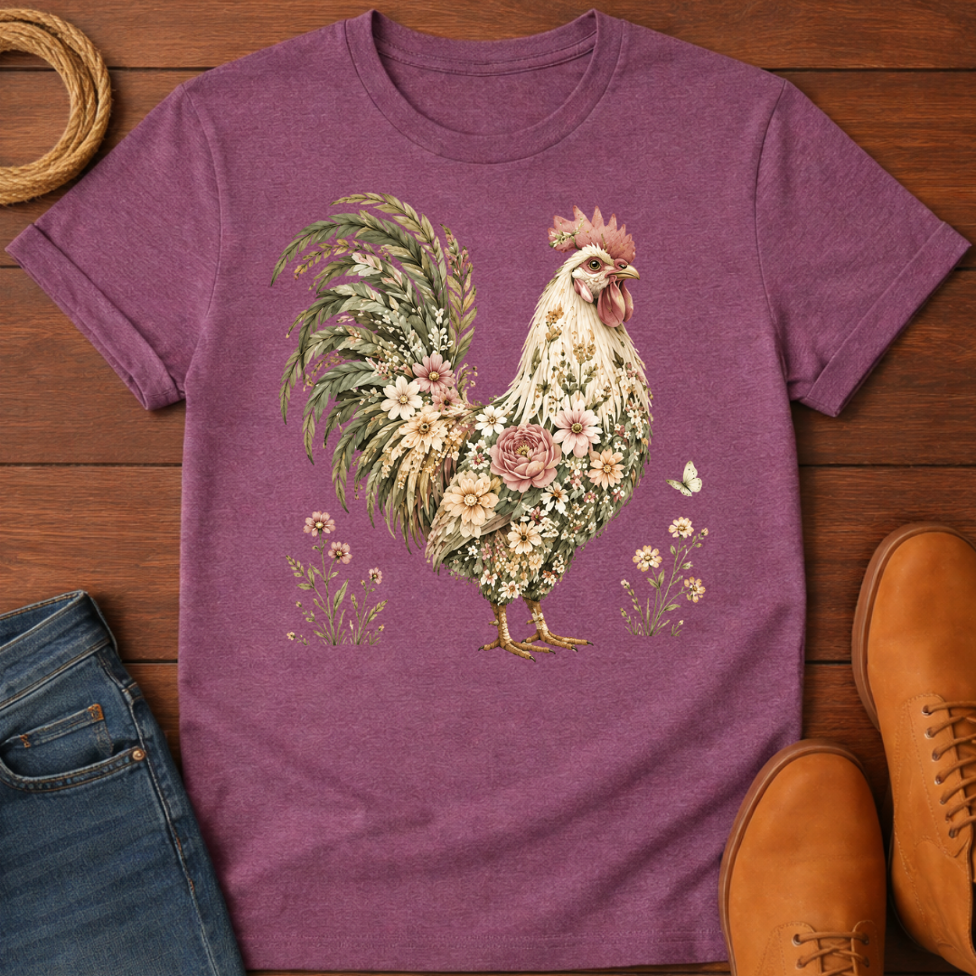Rose Rooster T-Shirt