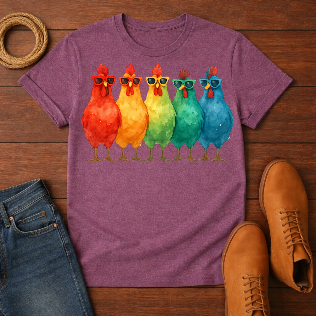 Rainbow Chickens T-shirt