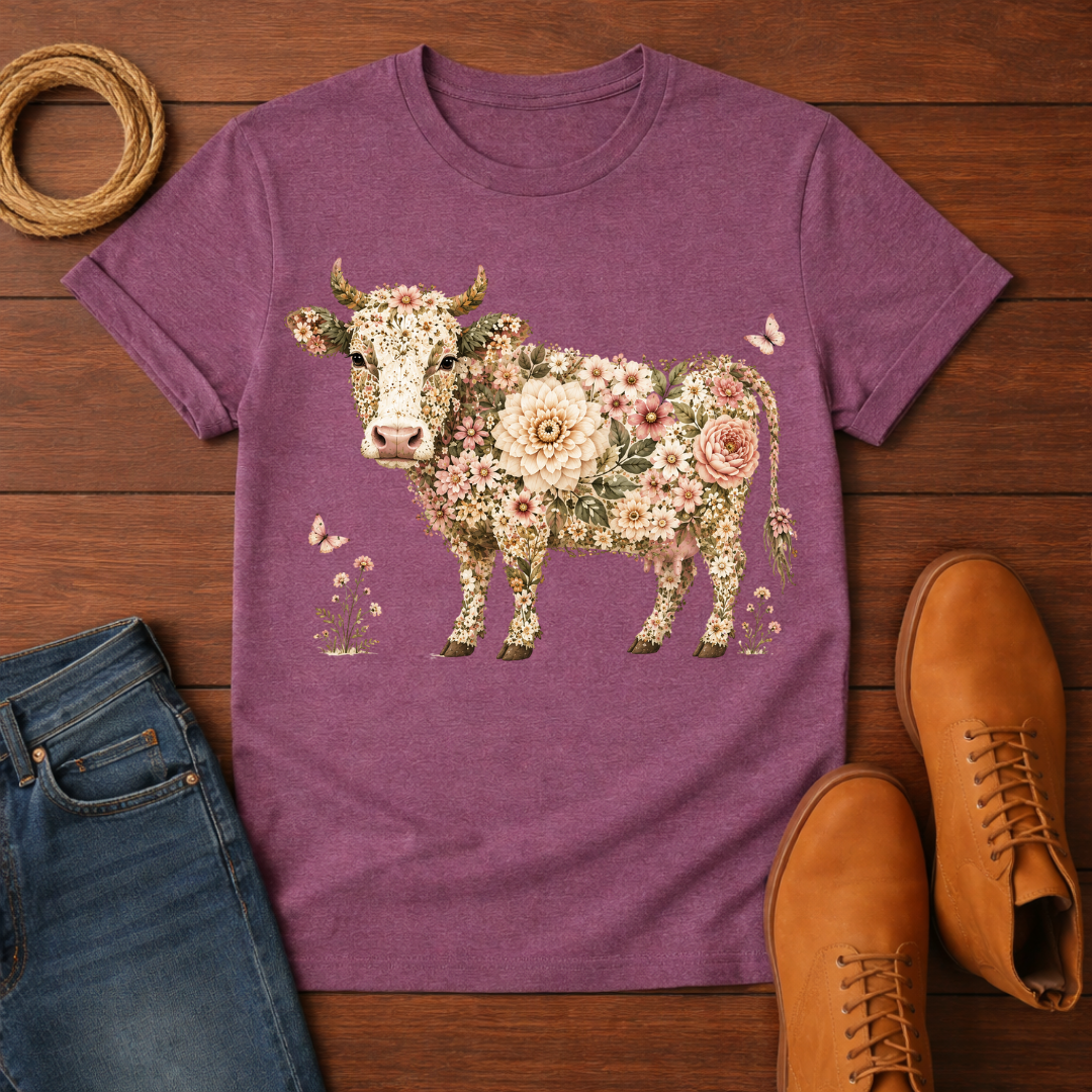 Rose Cow T-Shirt