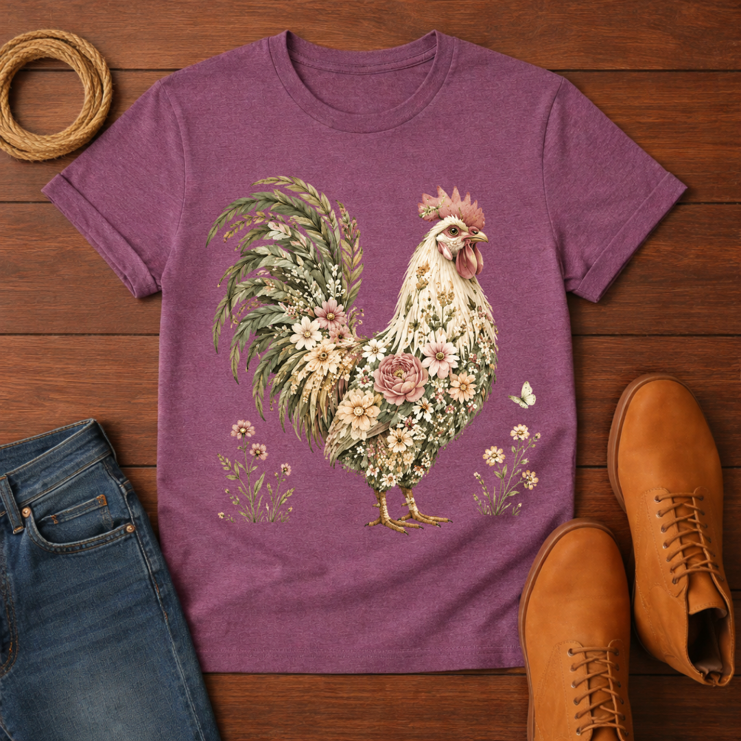 Rose Rooster T-Shirt