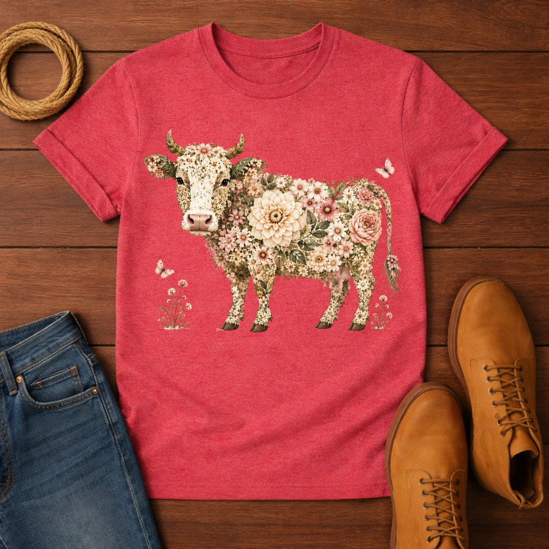 Rose Cow T-Shirt