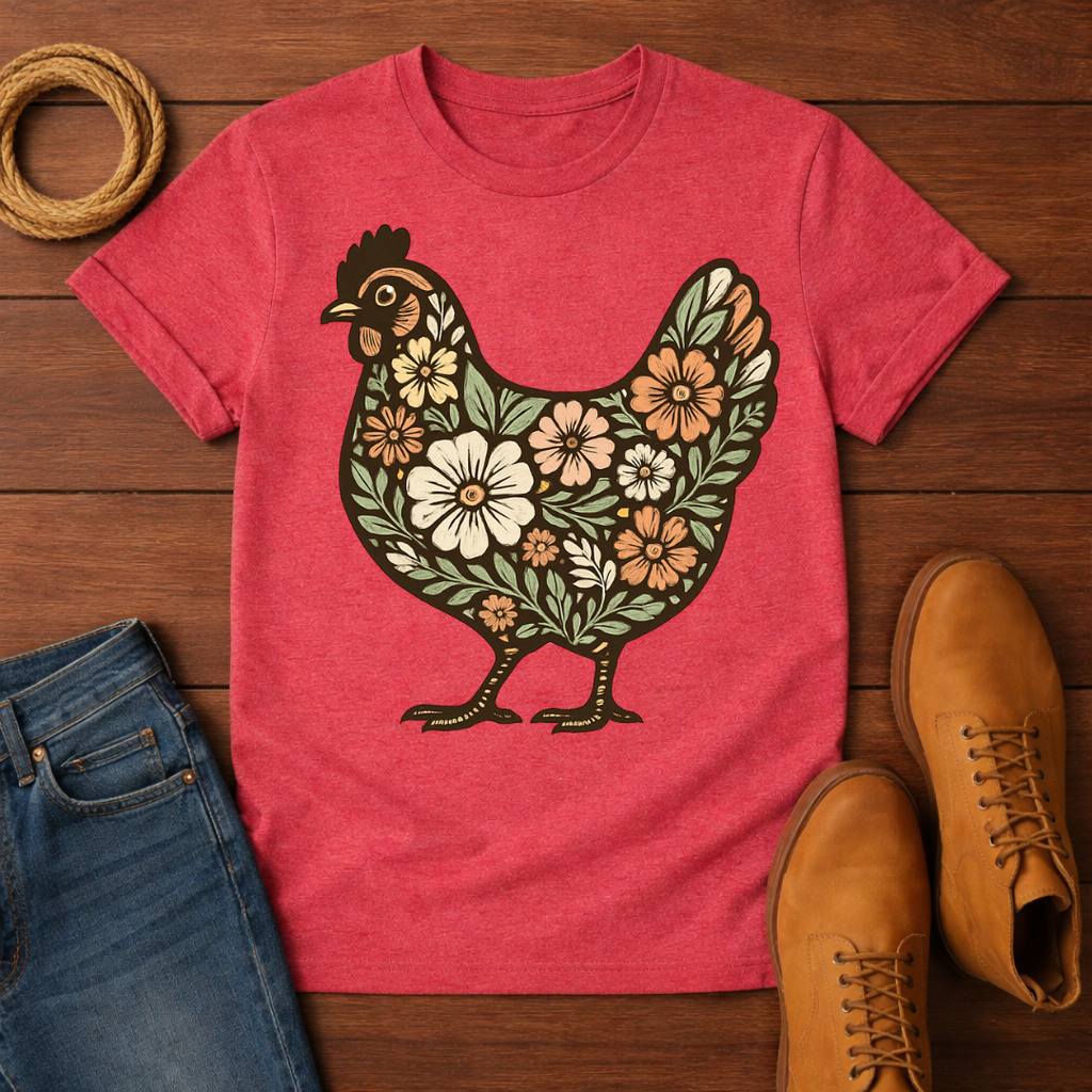 Floral Chicken T-Shirt