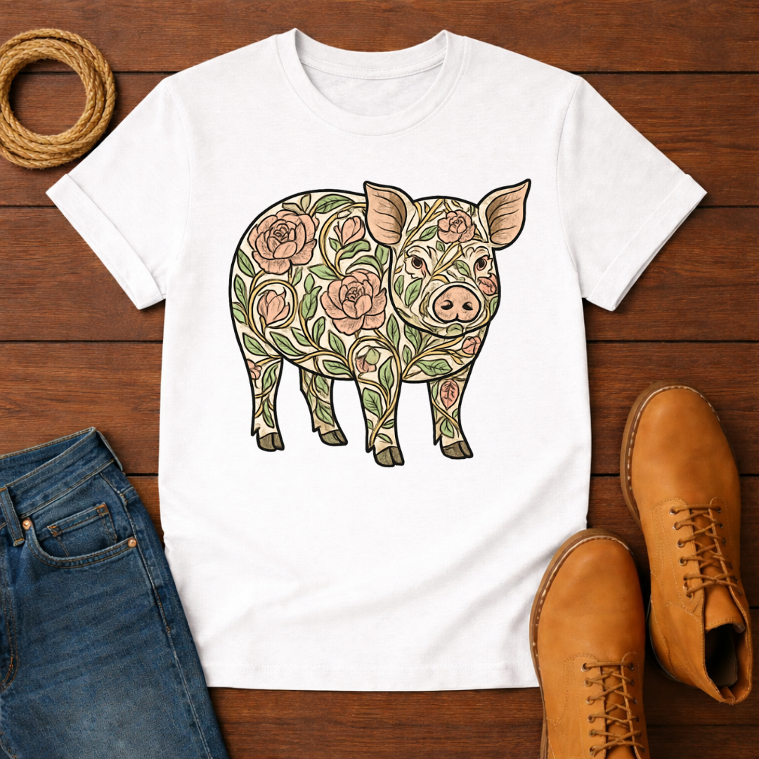 Floral Pig T-Shirt