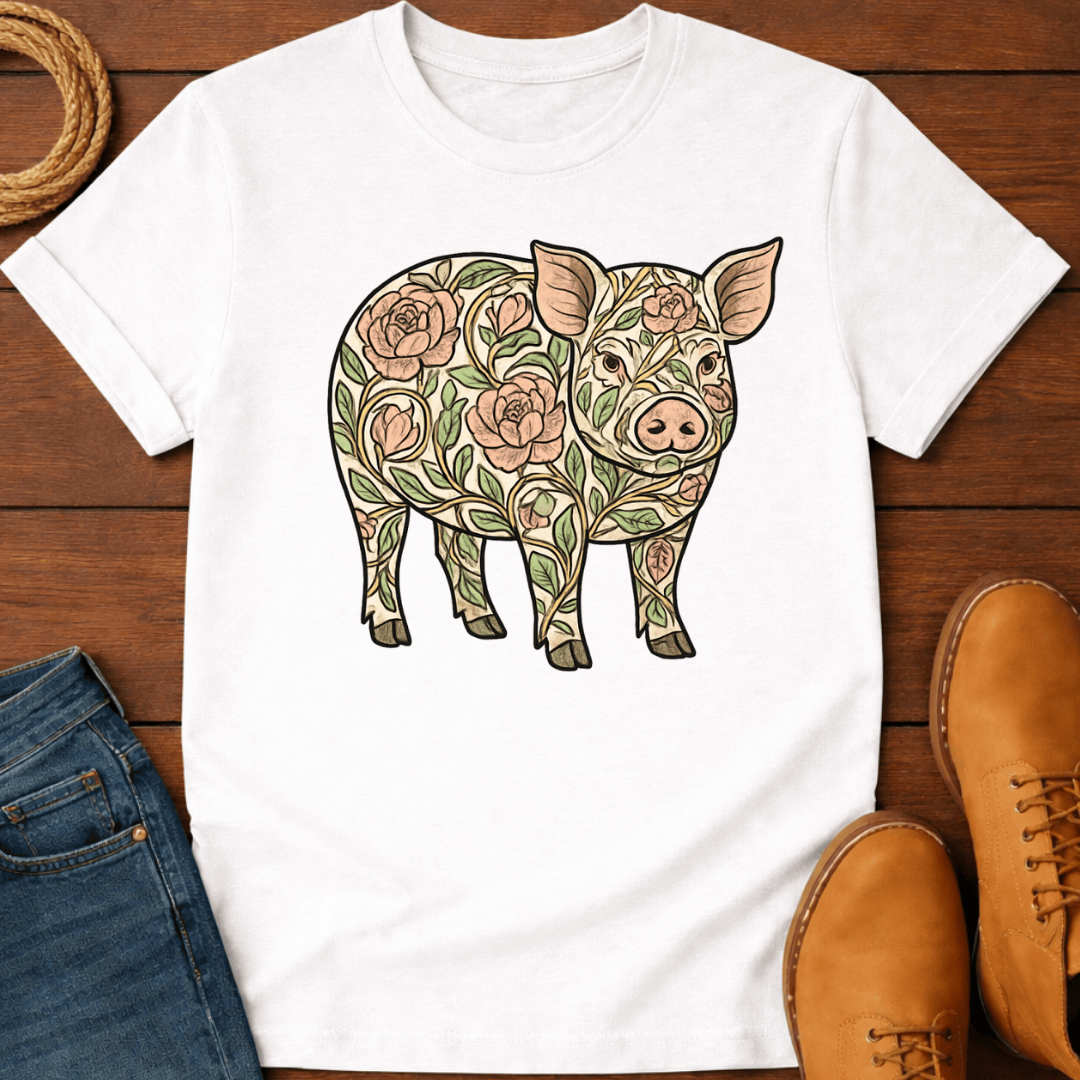 Floral Pig T-Shirt