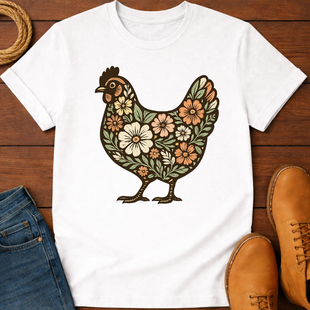 Floral Hen T-Shirt
