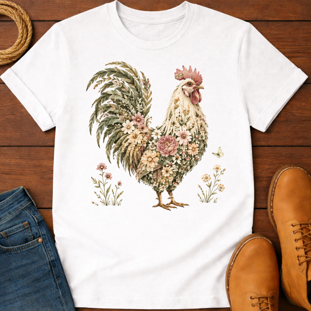 Rose Rooster T-Shirt