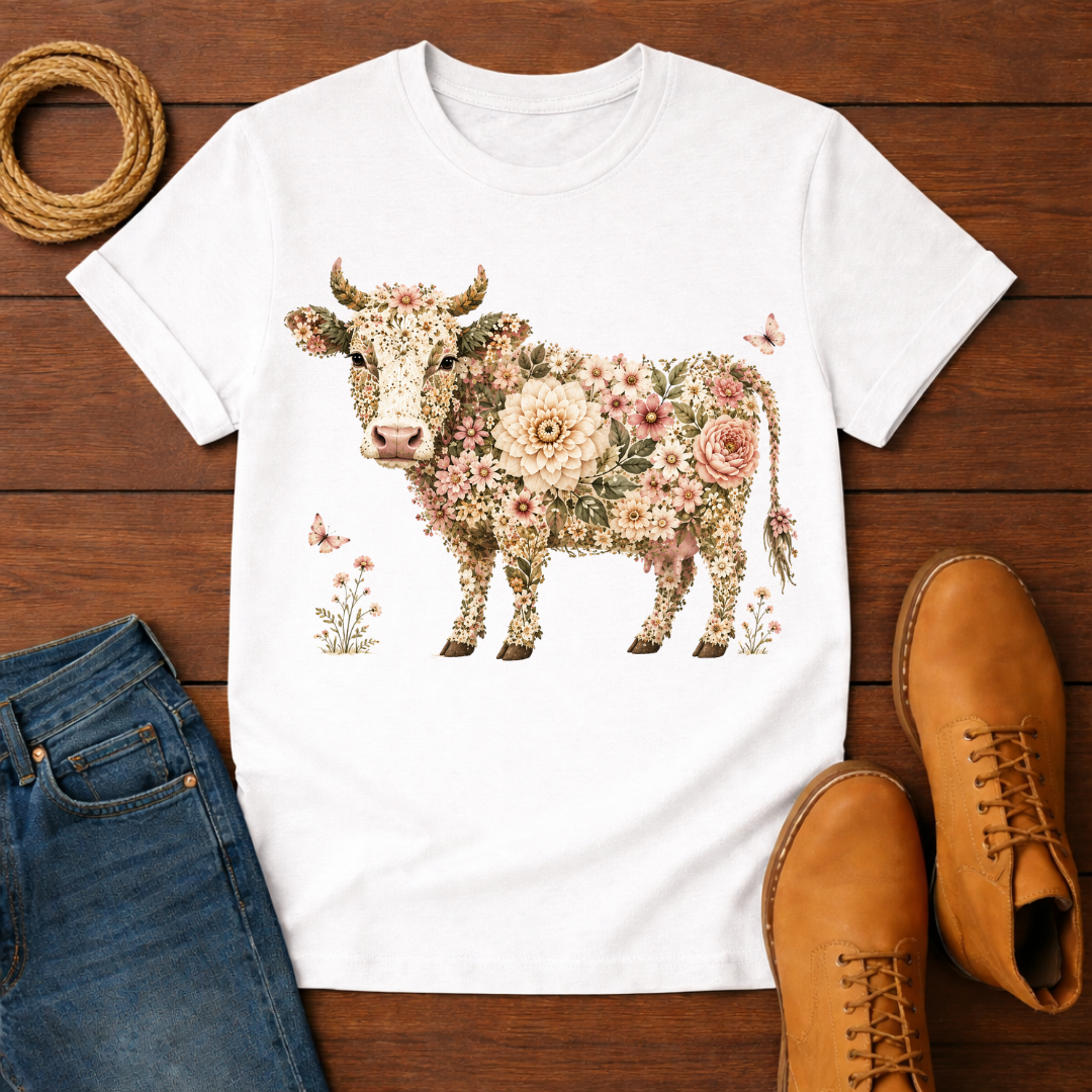 Rose Cow T-Shirt