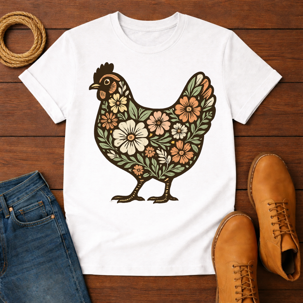 Floral Chicken T-Shirt
